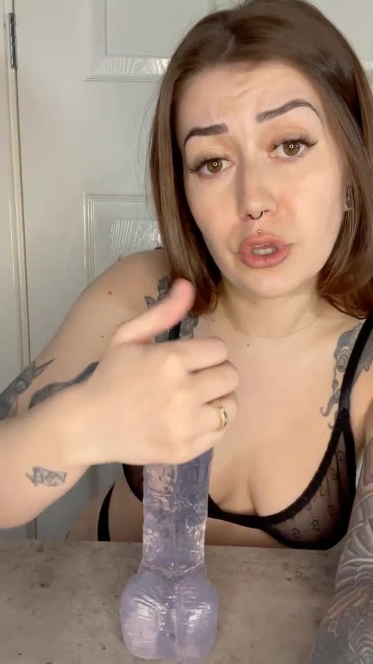 Massive dildos are great for JOI : video clip