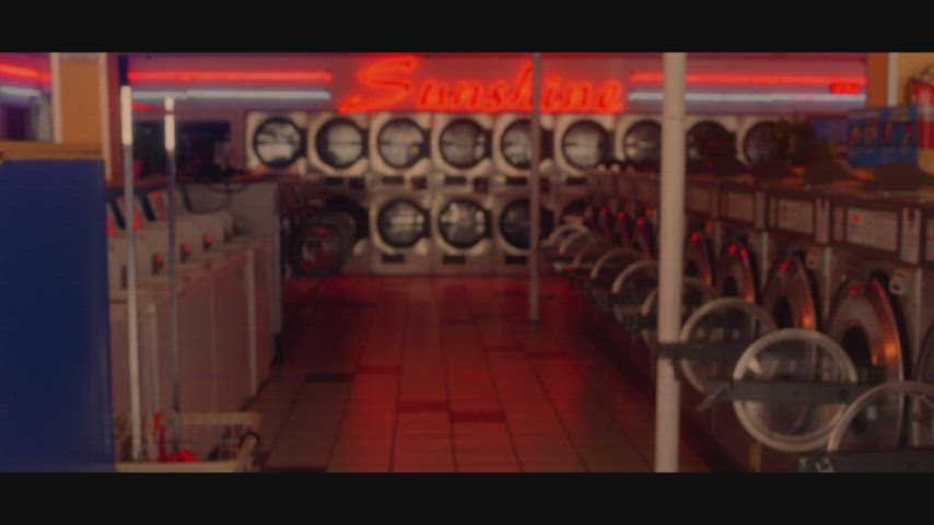 At the laundromat. : video clip