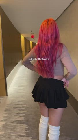 Spreading My Holes In The Hotel Hallway [GIF] : video clip