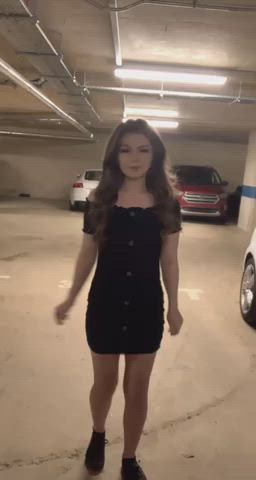 Couldn't think of a fun place to get my titties out... then i saw my Boss' car :) [gif] : video clip