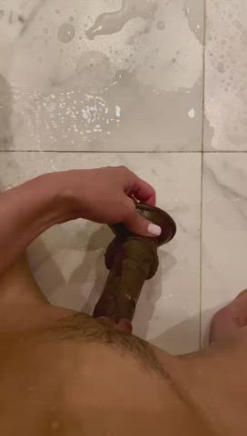 I imagine your cock inside me instead of this dildo : video clip