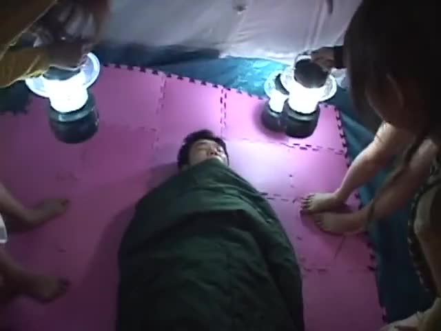 Man falls asleep in Womenâs tent by accident and ends up unlucky : video clip