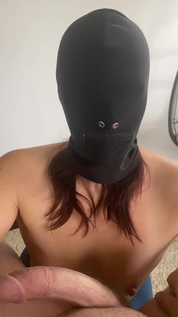 Hooded blowjobs are so demeaning…and I love them. : video clip