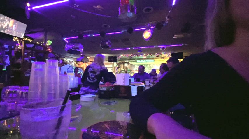 Teasing and playing in a crowded bar. [gif] : video clip