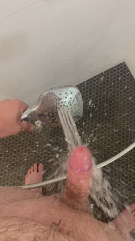 Making myself cum hands free after edging with the shower head. Made me moan and weak at the knees. 🥵 : video clip