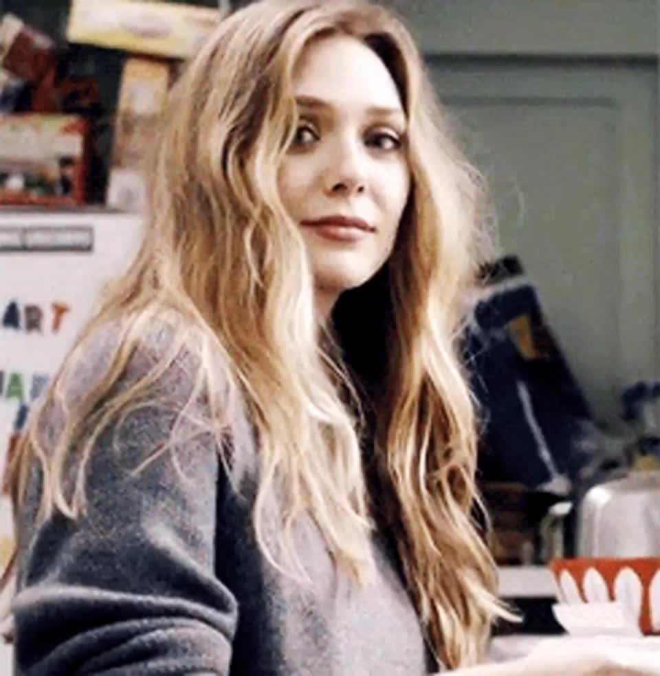 Elizabeth Olsen looking right into your eyes as you stroke for her : video clip