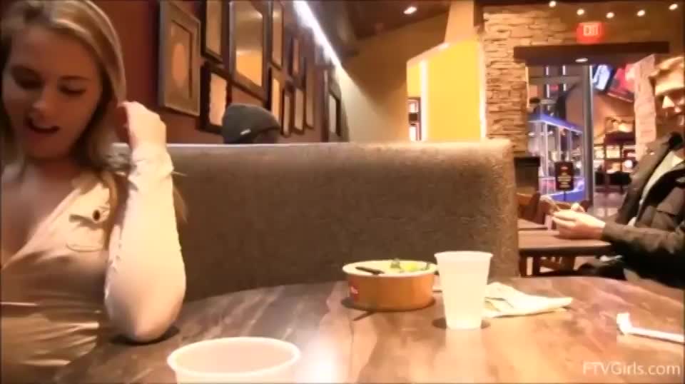 Breast Sucking At A Restaurant : video clip