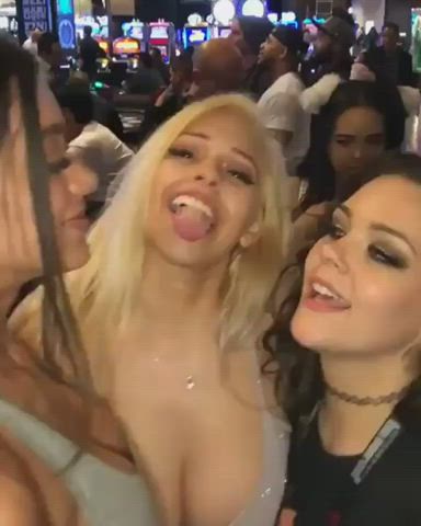 Beautiful girls kissing at a party : video clip