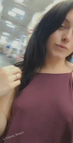 When he wants to see your titties while you're shopping with family : video clip