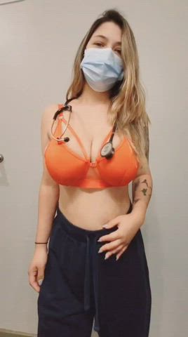 Enjoy some nurse titties 😋 timing is a bit off but don't it matters : video clip