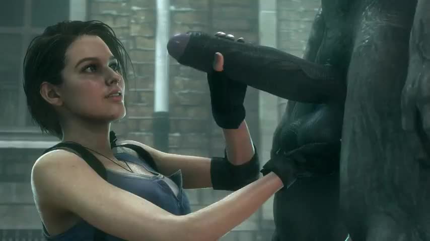 Jill Valentine gives Tyrant a handjob (Noname55) [Resident Evil] : video clip