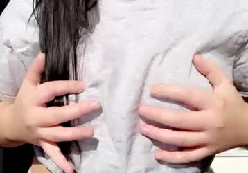 Grab my big titties while you cum inside me 💦 : video clip