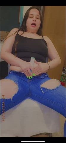 I made a huge mess in my pants.🙈 can I do it on your cock next? : video clip