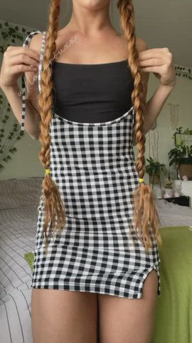 Would you make a horny redhead your fuckdoll? You can use my braids to hold on to 😇 : video clip