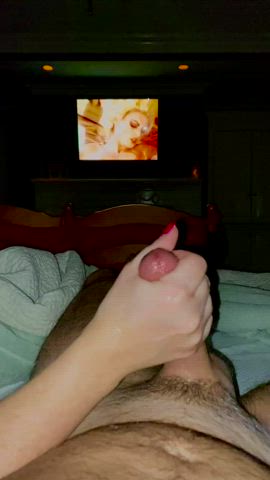 Movie night turned into porn night. Drained his cum like a good wife 💦💦 : video clip