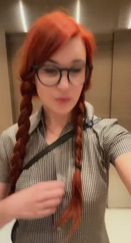 I’m pretty sure I’ve heard that if we’re going up in an elevator, your cum will stay inside me better🤔 : video clip