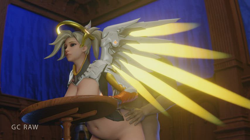 mercy in the Saloon late at night [Overwatch] (GCRaw) : video clip