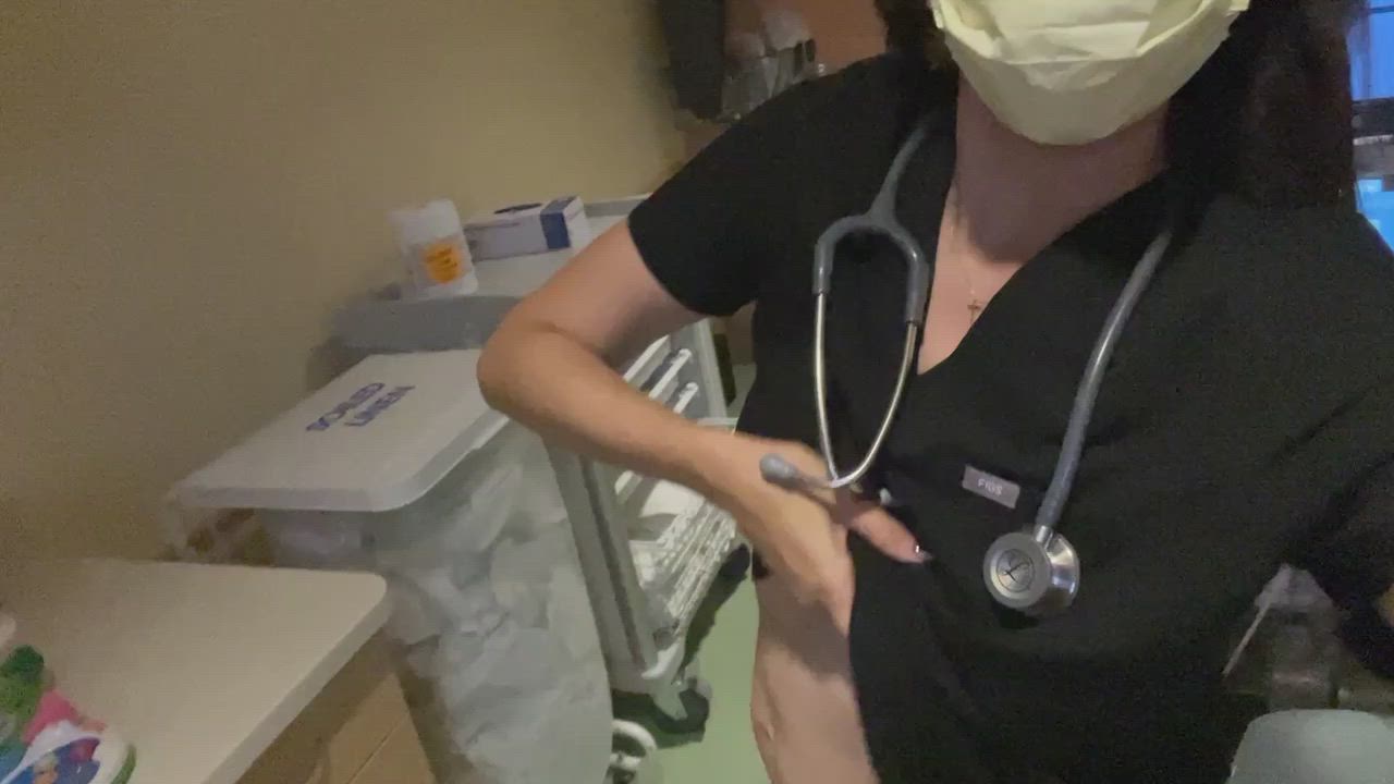 Showing you my body in between patients [GIF] : video clip