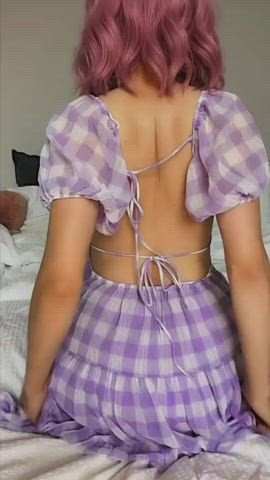 Would you fuck me in this dress? 🌸💜 : video clip