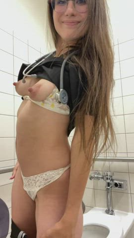 In the public bathroom at work [GIF] : video clip