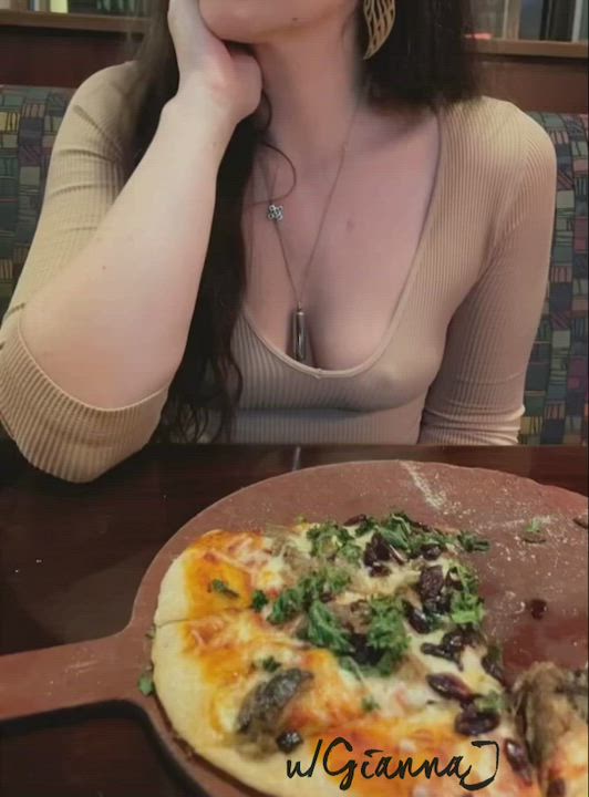My tits are on the gluten free menu. May contain dairy [GIF] : video clip