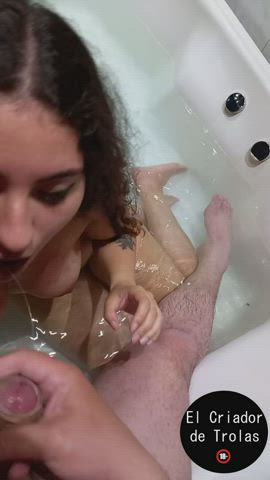 foreskin cum in the bath : video clip