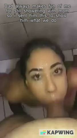 Who's this girl blowjob shower? : video clip