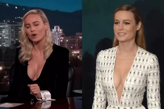 Brie Larson seems to enjoy outfits that showoff her incredible tits : video clip