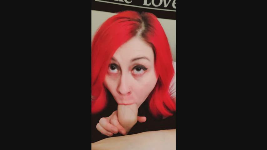 Goth Redhead Eros Empress Blowjob cum in mouth swallow : video clip