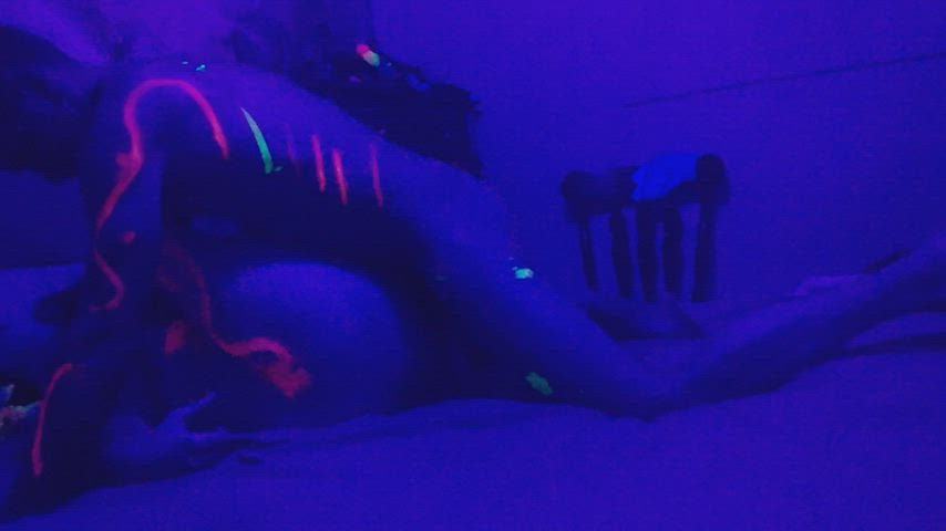 folded in half under the black lights : video clip