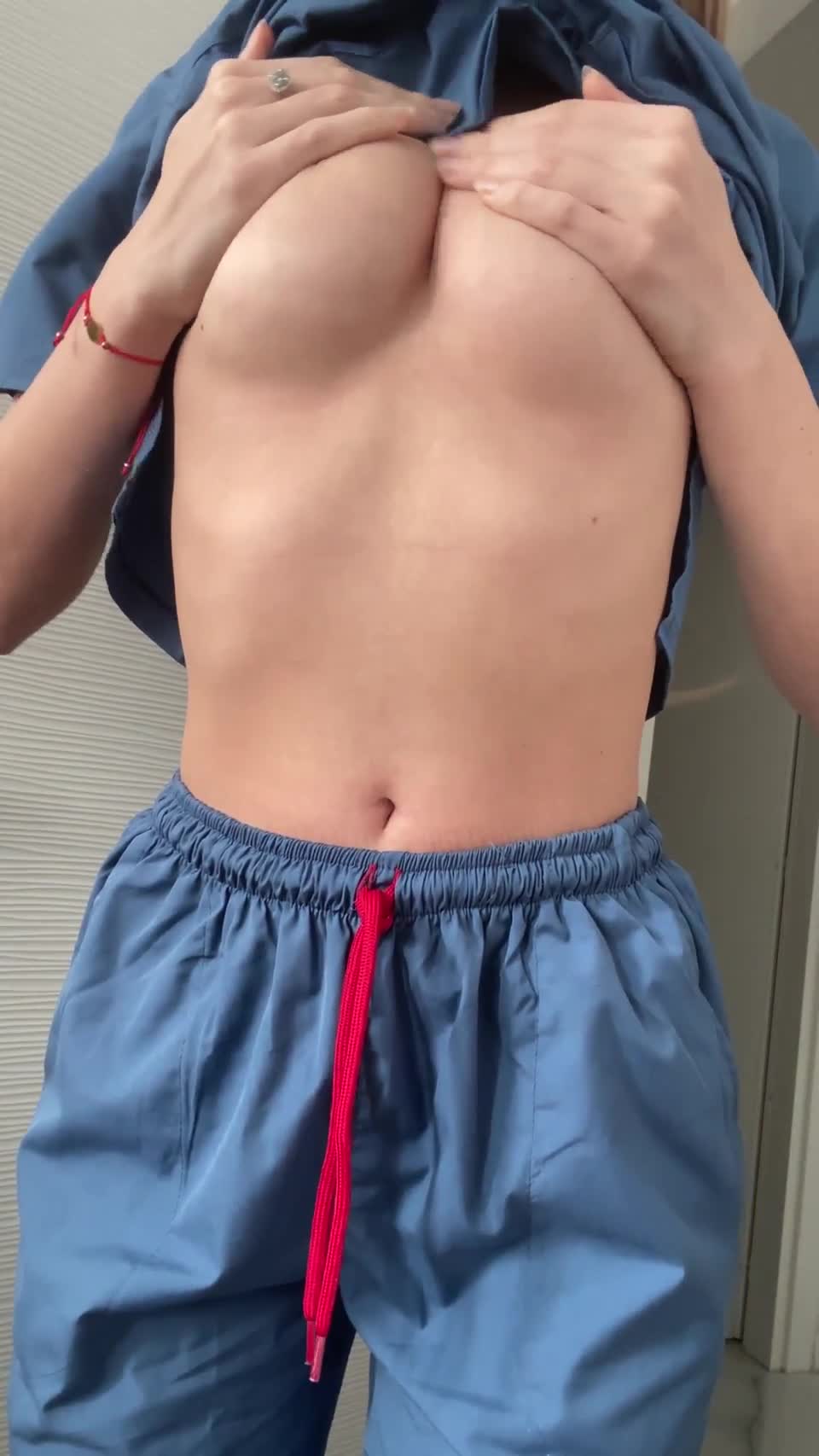 I'm hiding some Perky Titties underneath my scrubs 😝😈 : video clip