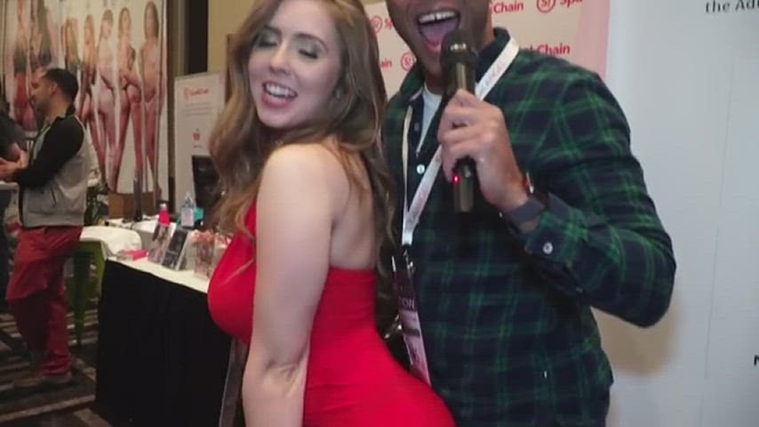 This Lucky Dude get to Interview Lena Paul in an AVN porn Convention : video clip
