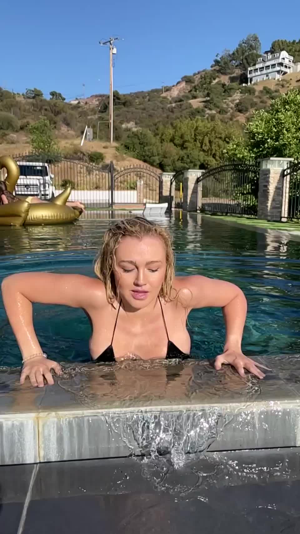 watch me get out of the pool : video clip