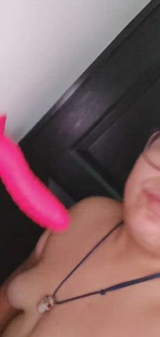 I love drooling all over my dildo, but I'd rather do it over a real one 😋🥰 : video clip