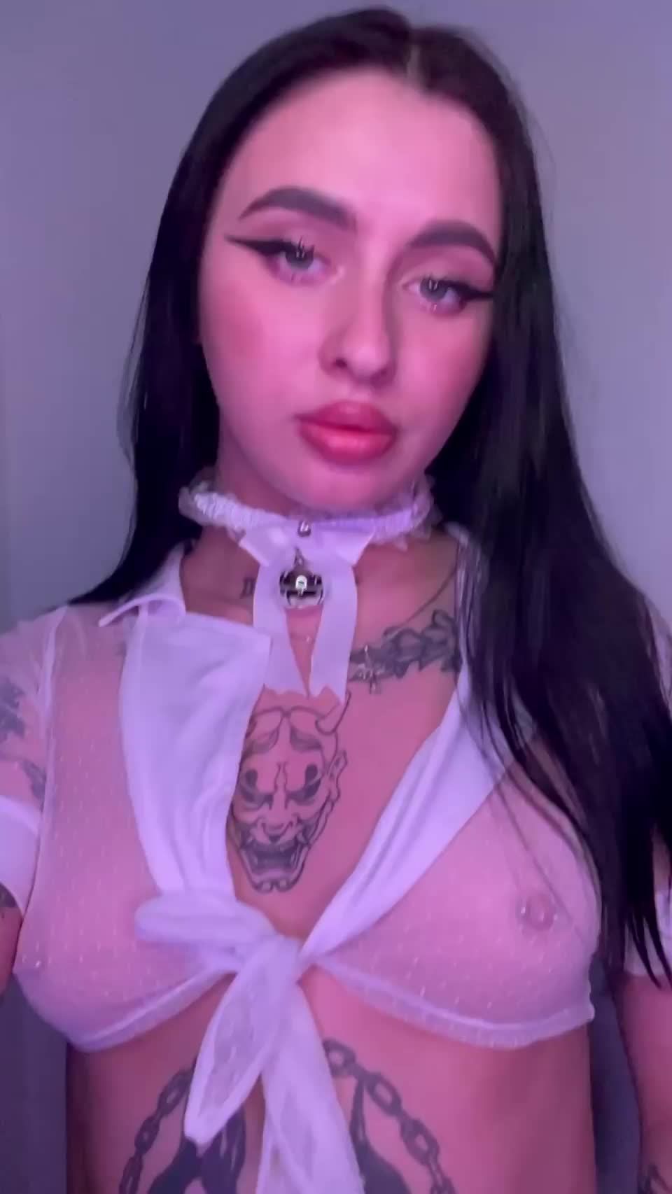 Touch my pierced boobies for good luck : video clip