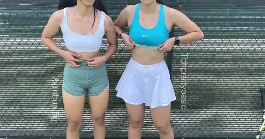 My sis and I being naughty at tennis camp [gif] : video clip