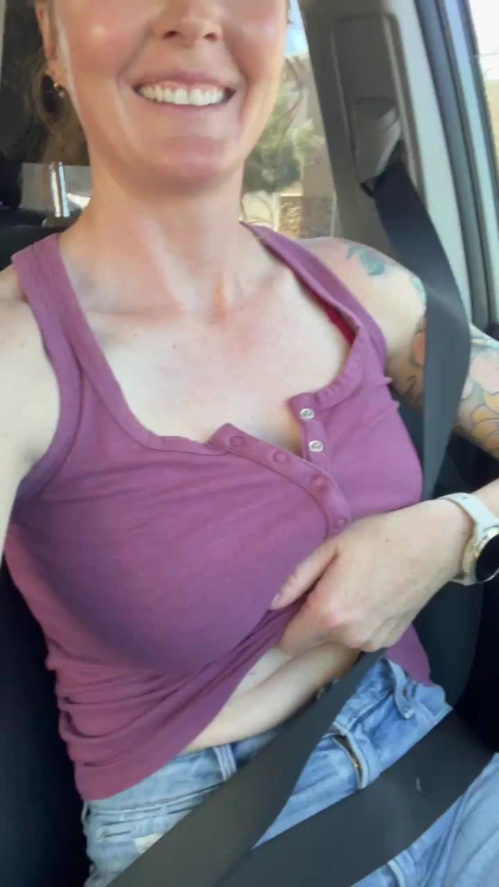 Just the MILF in the 4Runner next to you flashing you. [GIF] : video clip