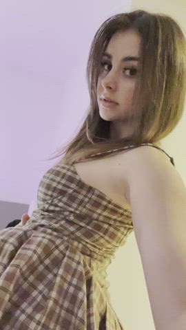 do u take my 18 yr old bubble butt to the movies in this skirt : video clip