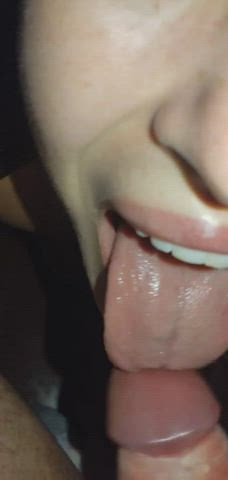 [OC] Good girl with super close up cum swallow. Do you have more for me? : video clip