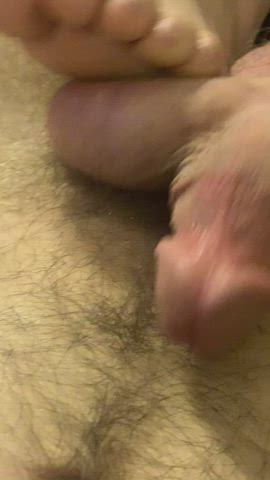 My lovely wife helping me stay close to the edge with her cute feet : video clip