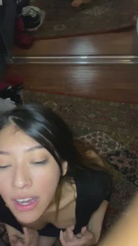 Asian chick takes facial : video clip