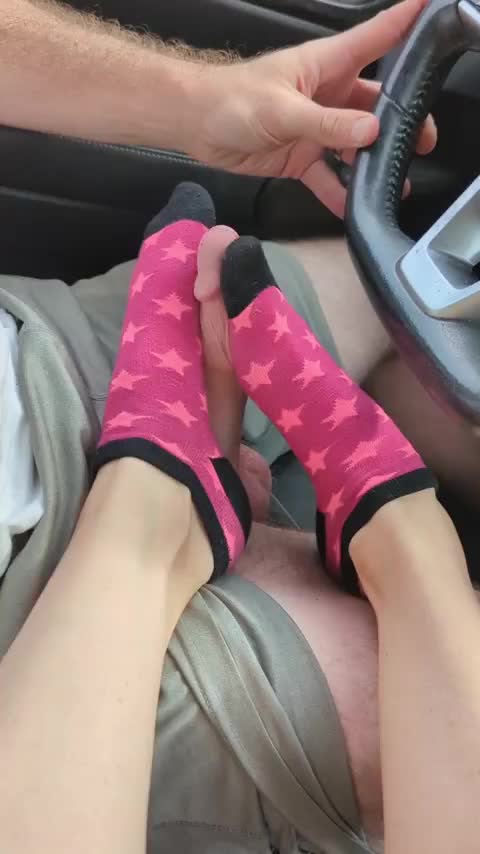 car rides are more fun when I rub him with my socks : video clip