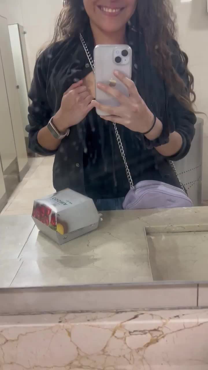 Daddy would be very proud of this perky tits showing off at restaurant 🥰😍 : video clip