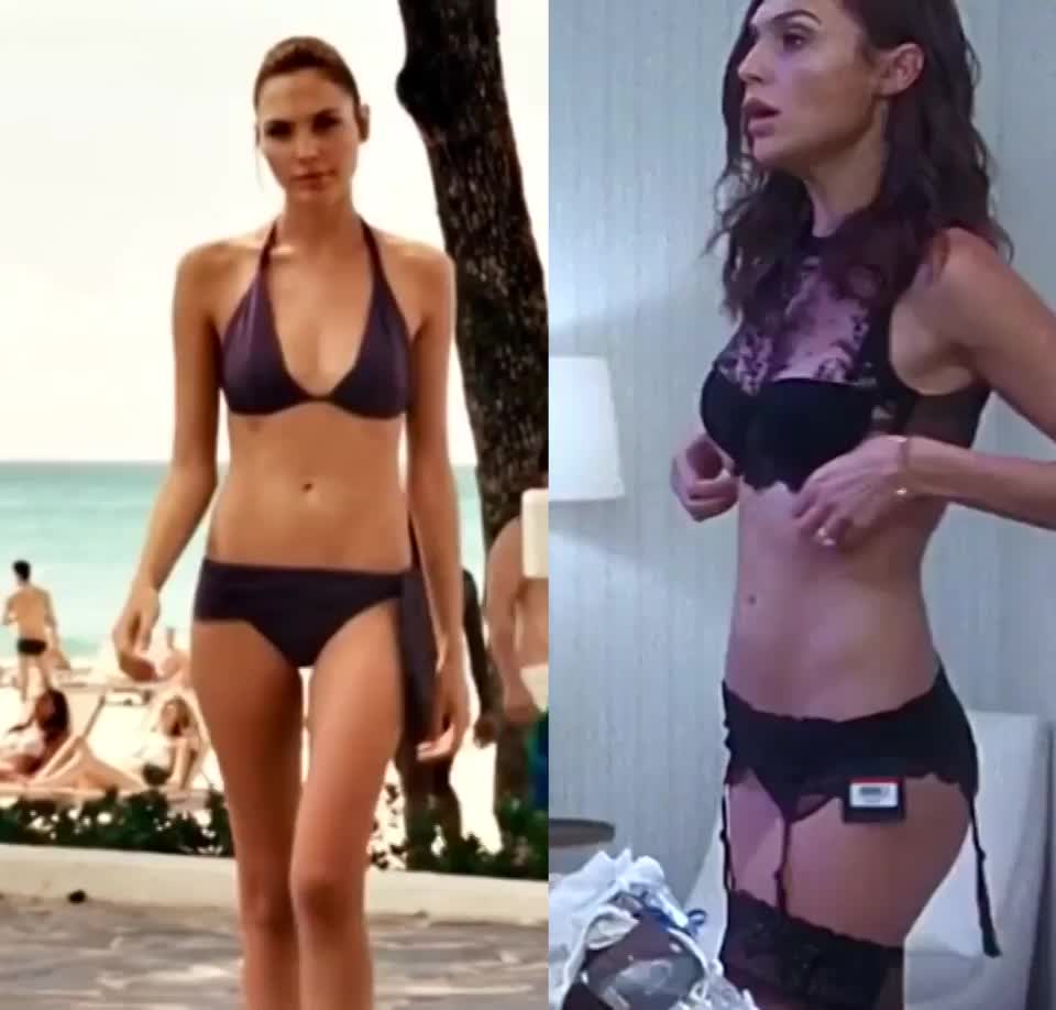 Gal Gadot in a hot bikini or a sexy lingerie : video clip