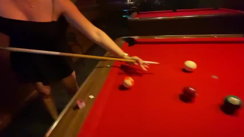 I’m much better at pool when my tits are out [GIF] : video clip