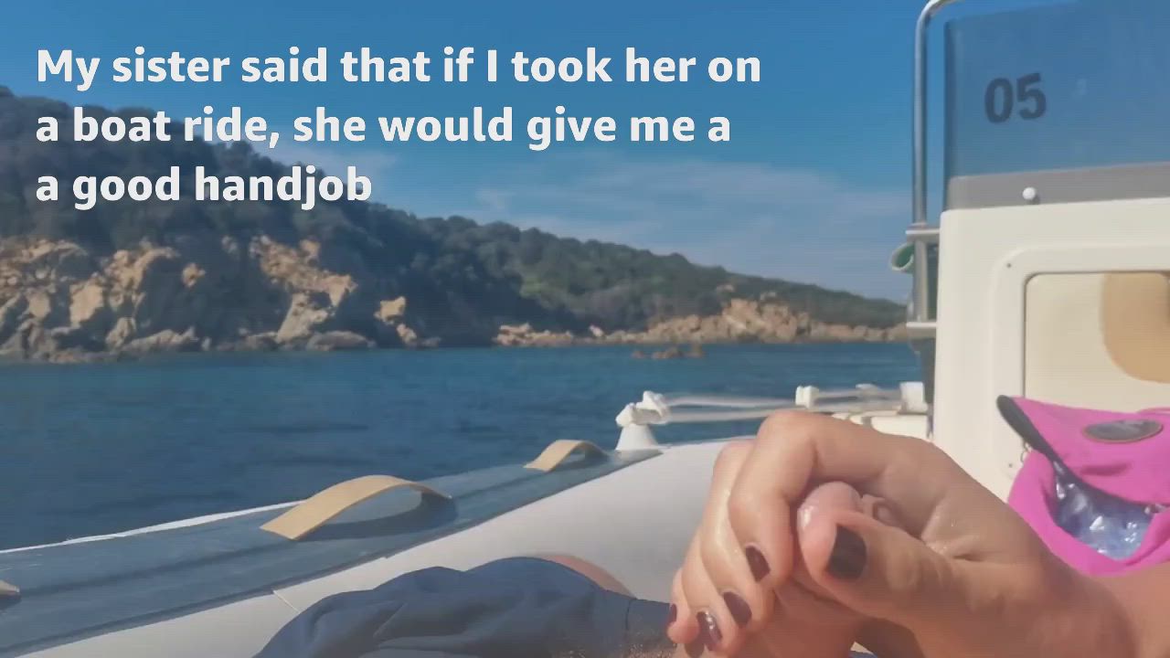 Handjob from Sister on a boat ride : video clip