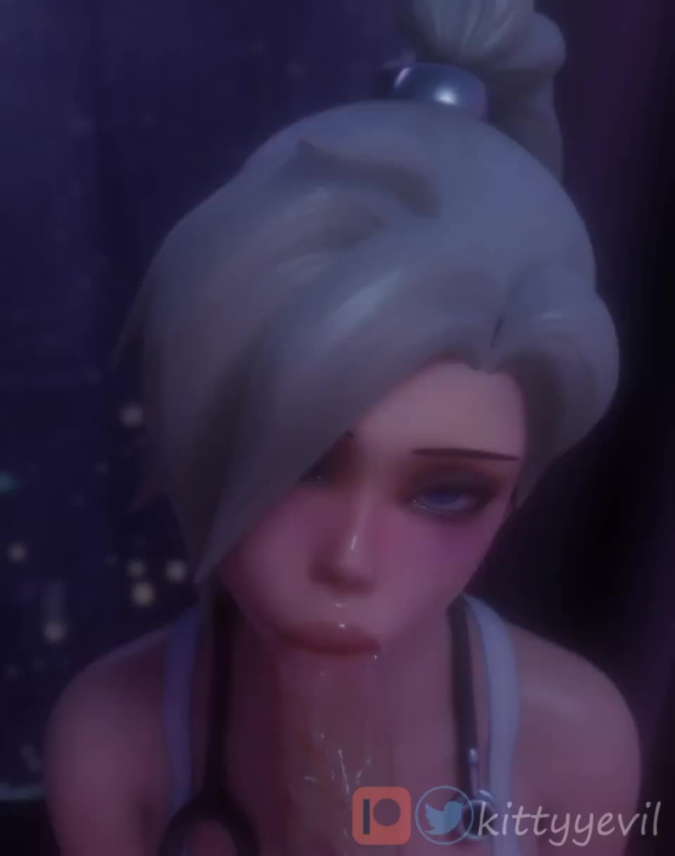 Mercy blowjob (Kittyyevill) [Overwatch] : video clip