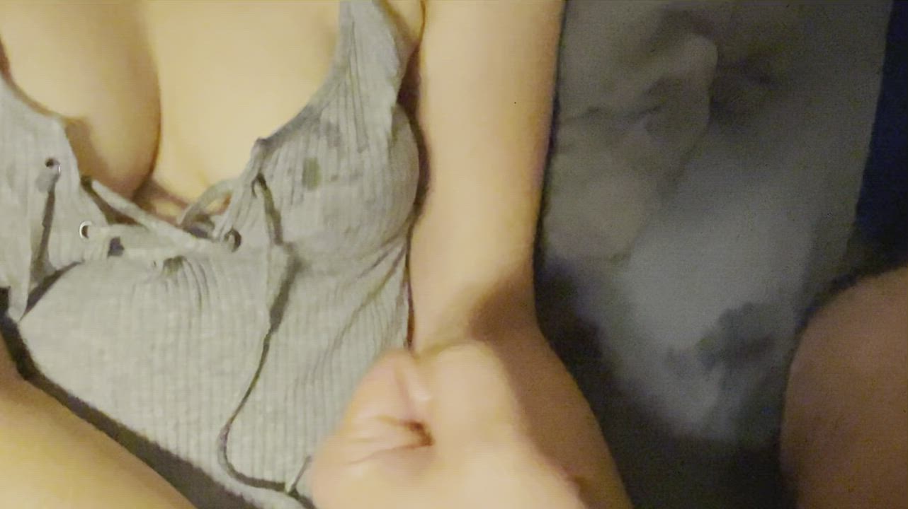 Spraying cum all over my tits and bodysuit : video clip