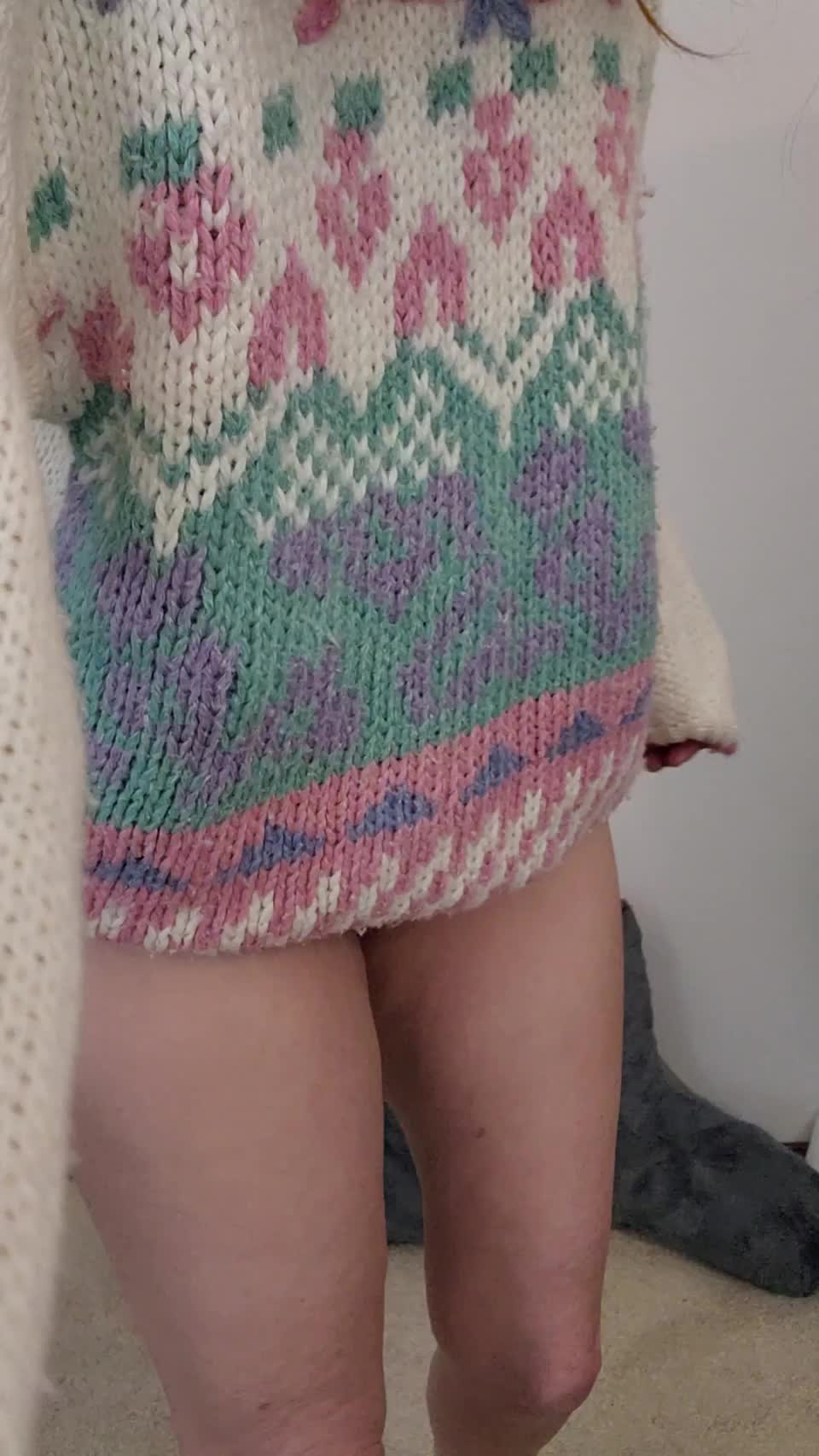 If you were my bf, would it be better with my sweater off? : video clip