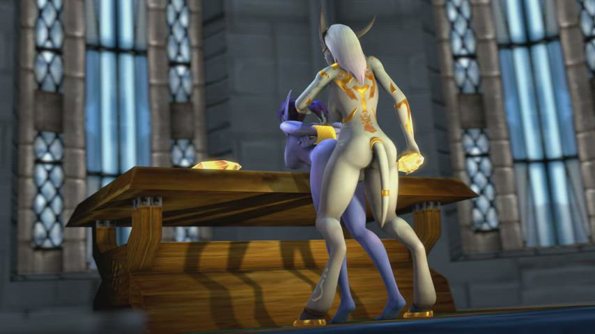 Futanari draenei fucks void elf in conversion ritual (Lawnmower333) [World of Warcraft] : video clip